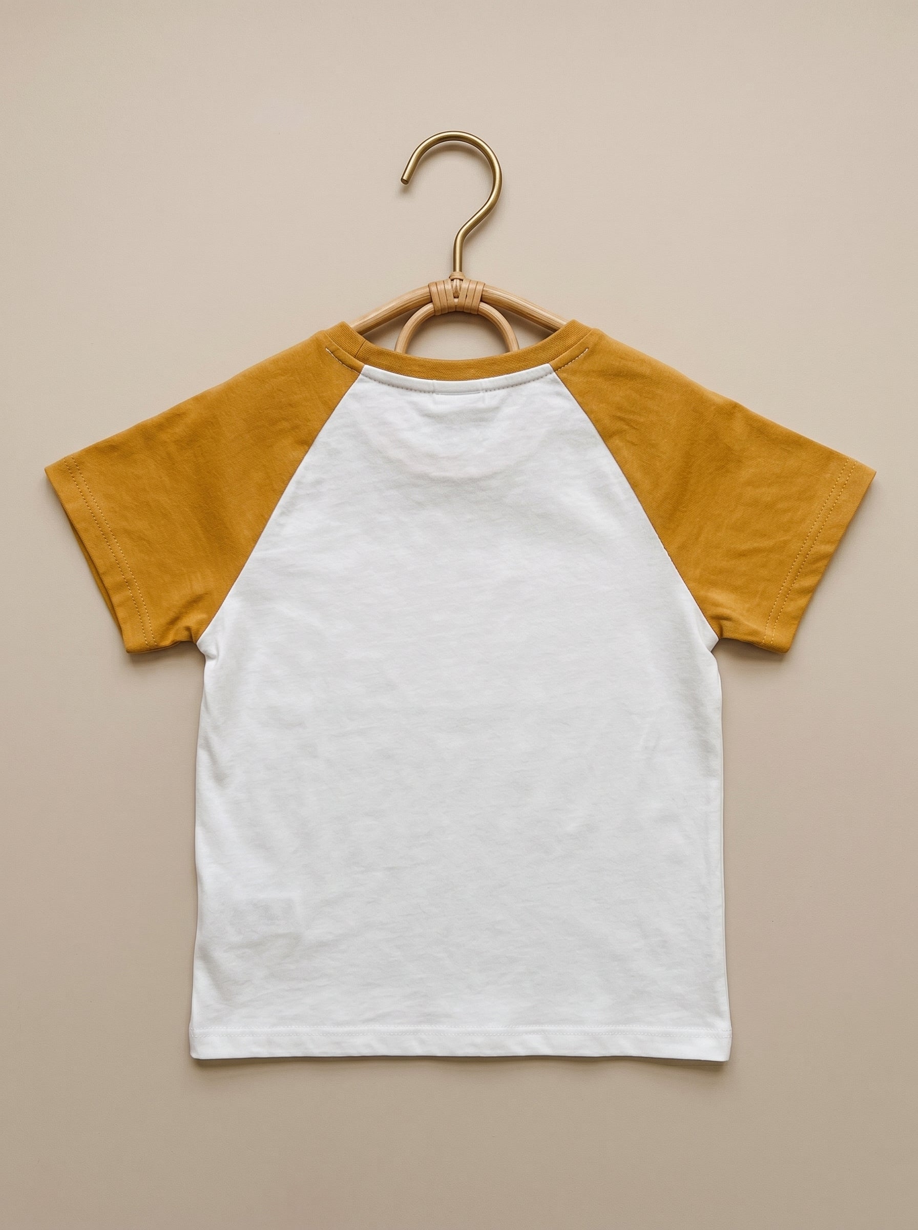 White & Mustard Contrast Sleeve Top