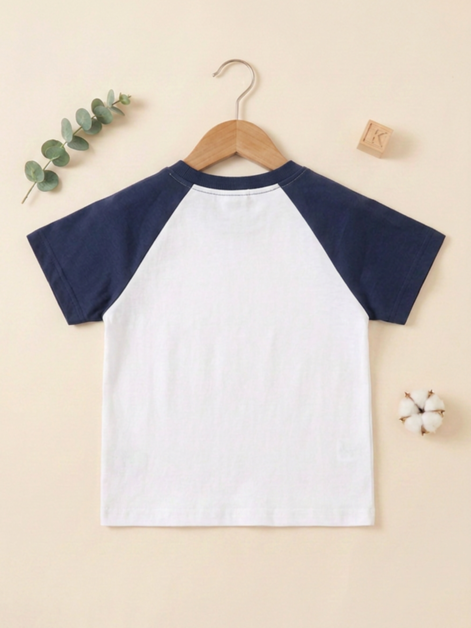 Bear Buddy Raglan Toddler T-Shirt – White & Navy Blue